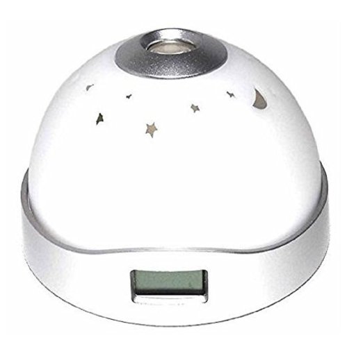 星空 投影 目覚まし時計 ７色 に 光る プロジェクター クロック アラーム 説明書付き (白)