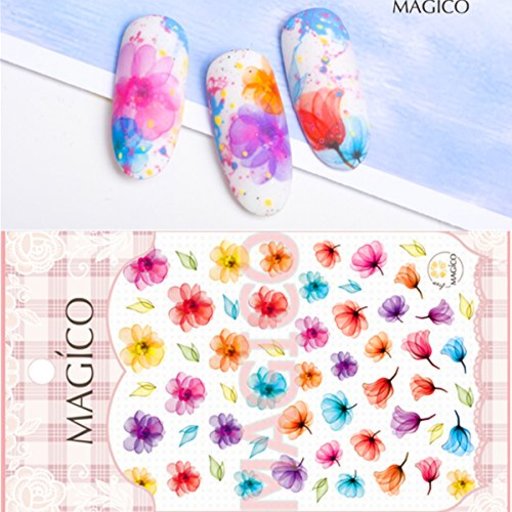 1シート カラフル花咲\u0026花蕾3Dシールネイルステッカーネイルシールネイルアート [並行輸入.