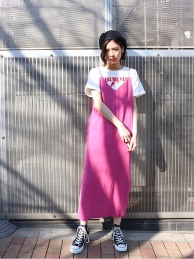 プレイカラーキャミワンピース