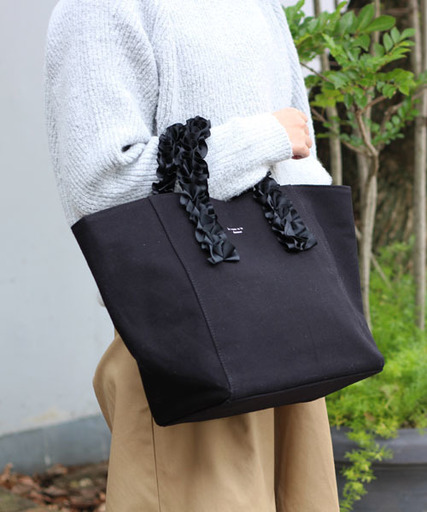 フリルハンドルトートバッグM