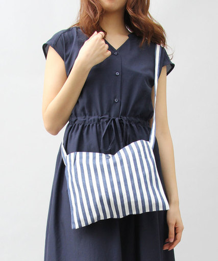 【 United Athle 】 ツイルコットン ストライプ サコッシュバッグ