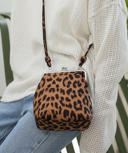 レオパードミニがま口ショルダーバッグ