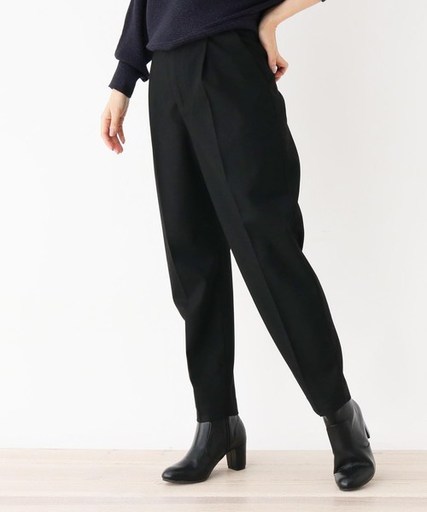 【洗える・34(SS) 42(LL)WEB限定サイズ】Carreman　テーパードパンツ