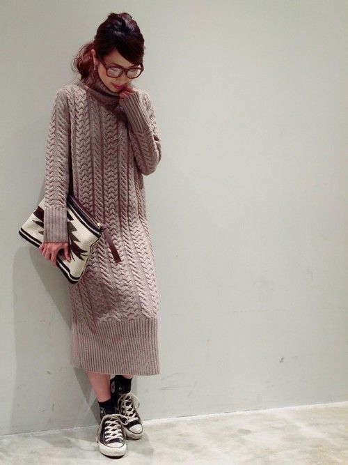 あったかかわいい タートルニットワンピース で男女両モテ Arine アリネ