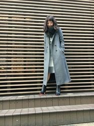 秋冬 ロングチェスターコート 縦ライン意識で美人見せ Arine アリネ