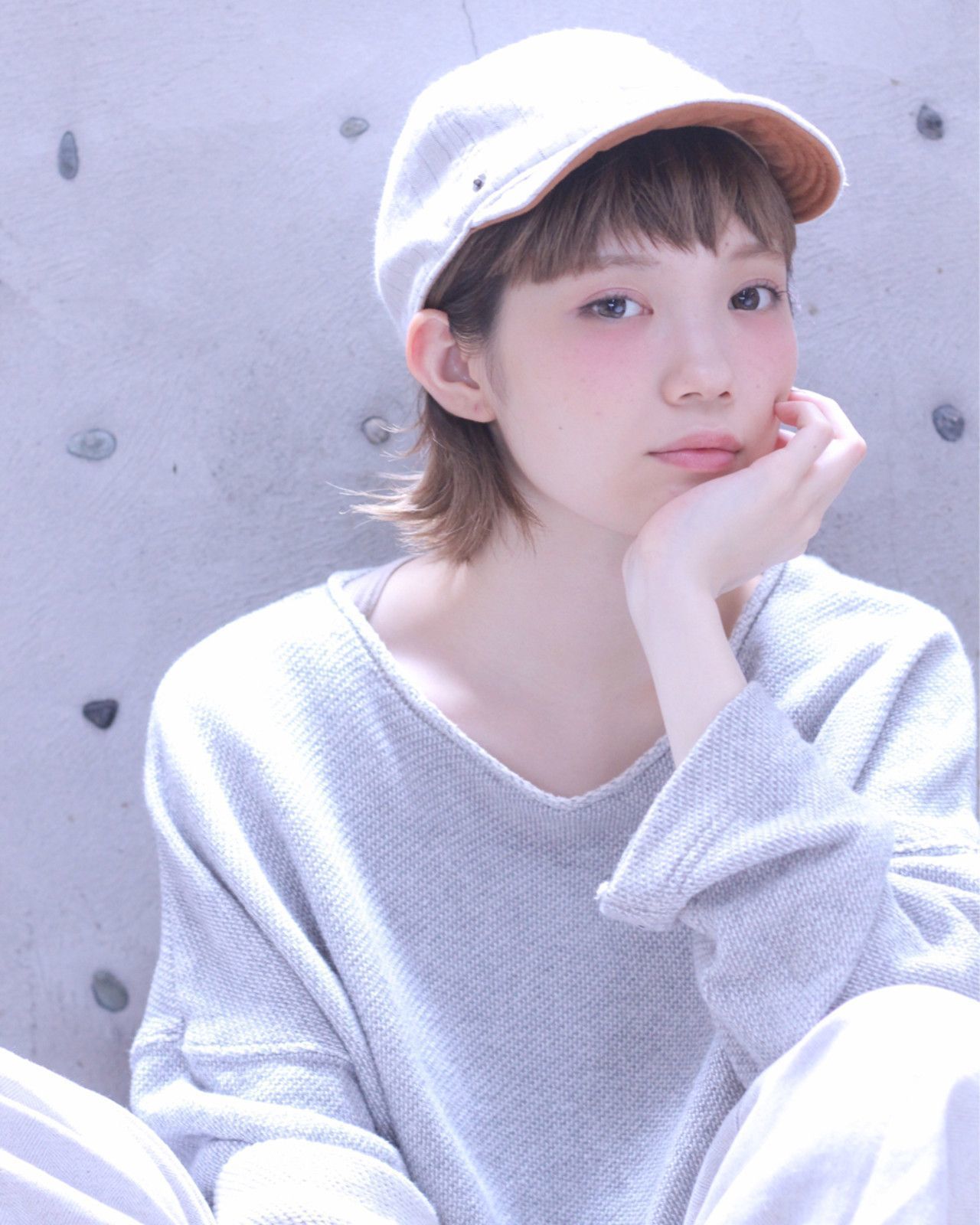 髪型 ボブ キャップ