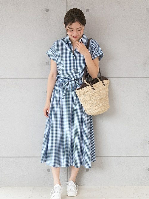 選ぶなら ギンガムチェック ワンピース ひざ丈ワンピース Www We Job Com