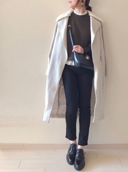 《レディース》お目立ち「ホワイト」のコートを主役に♡コーデ集