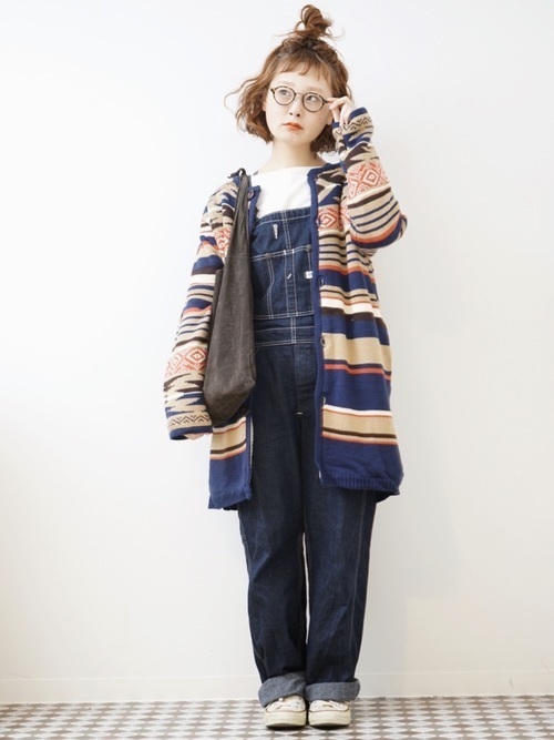 最新 秋に取り残されるな オルテガ柄カーディガンコーデ Arine アリネ