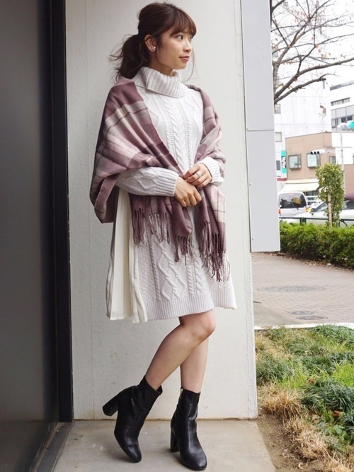 あったかかわいい タートルニットワンピース で男女両モテ Arine アリネ