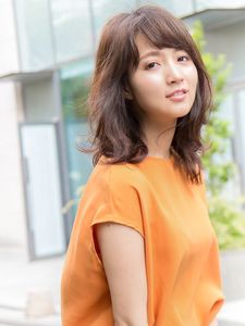 NORA HAIR SALONさんのセミロング・流し前髪・ナチュラルに関するスナップフォト(ID:177180)